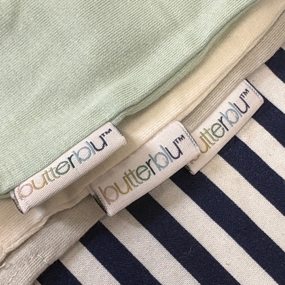 Butterblu Organic Cotton Long-Sleeve Crew Neck Tees Mint Gray White Size 24M - Picture 7 of 7